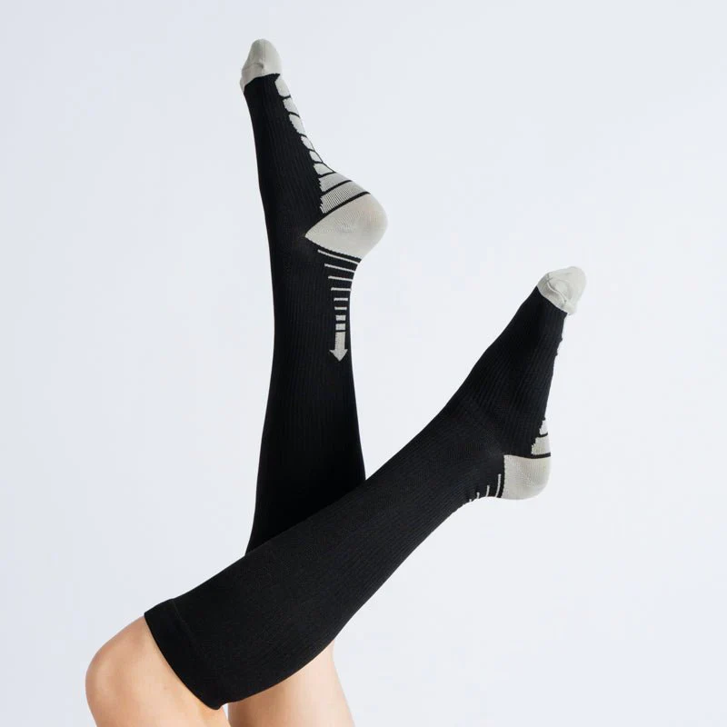 FlexRelief™ Compression Socks – Black White - Image 4