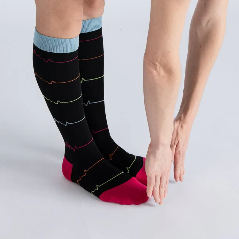 FlexRelief™ Compression Socks – Midnight Pink Pulse - Image 3