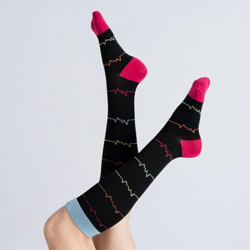 FlexRelief™ Compression Socks – Midnight Pink Pulse - Image 4
