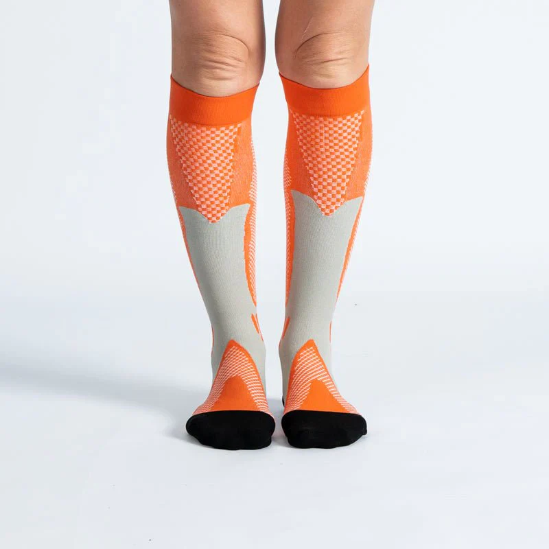 FlexRelief™ Compression Socks – Royal Orange Black