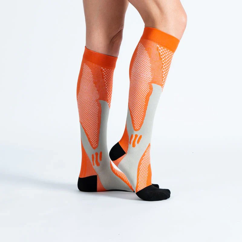 FlexRelief™ Compression Socks – Royal Orange Black - Image 2
