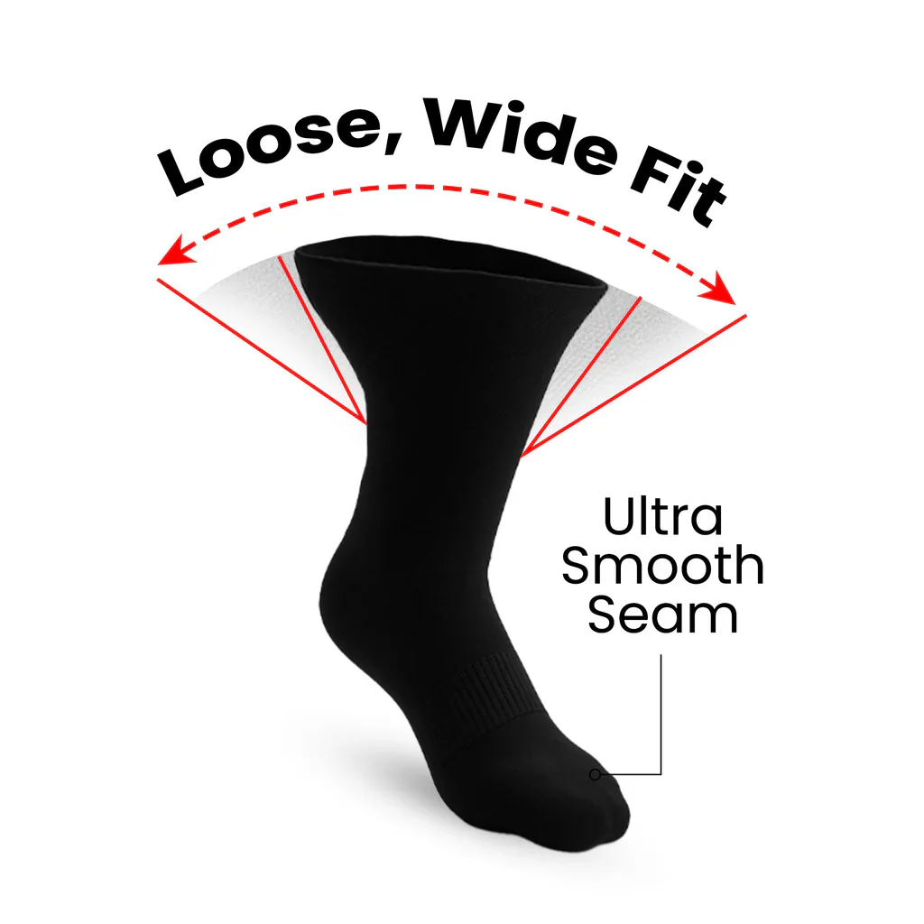 Padded Easy-Stretch Crew Socks – Black - Image 4