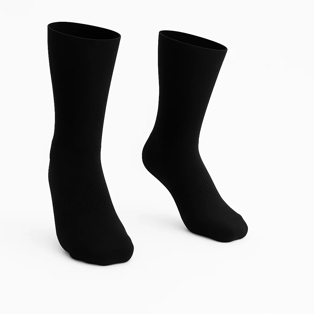 Padded Easy-Stretch Crew Socks – Black - Image 6