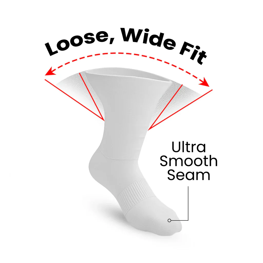 Padded Easy-Stretch Crew Socks – White - Image 4