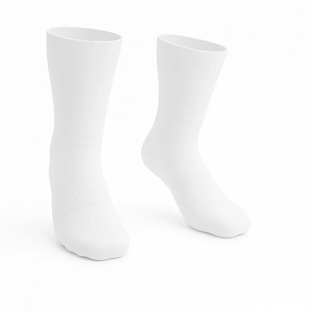 Padded Easy-Stretch Crew Socks – White - Image 6