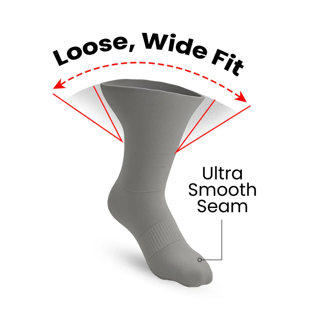 Padded Easy-Stretch Crew Socks – Gray - Image 4