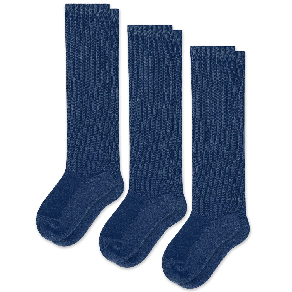 Padded Easy-Stretch Crew Socks – Navy Blue - Image 8