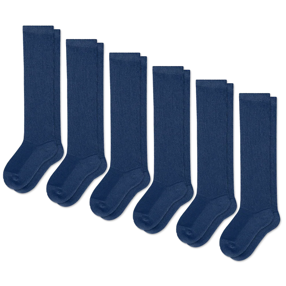 Padded Easy-Stretch Crew Socks – Navy Blue - Image 9