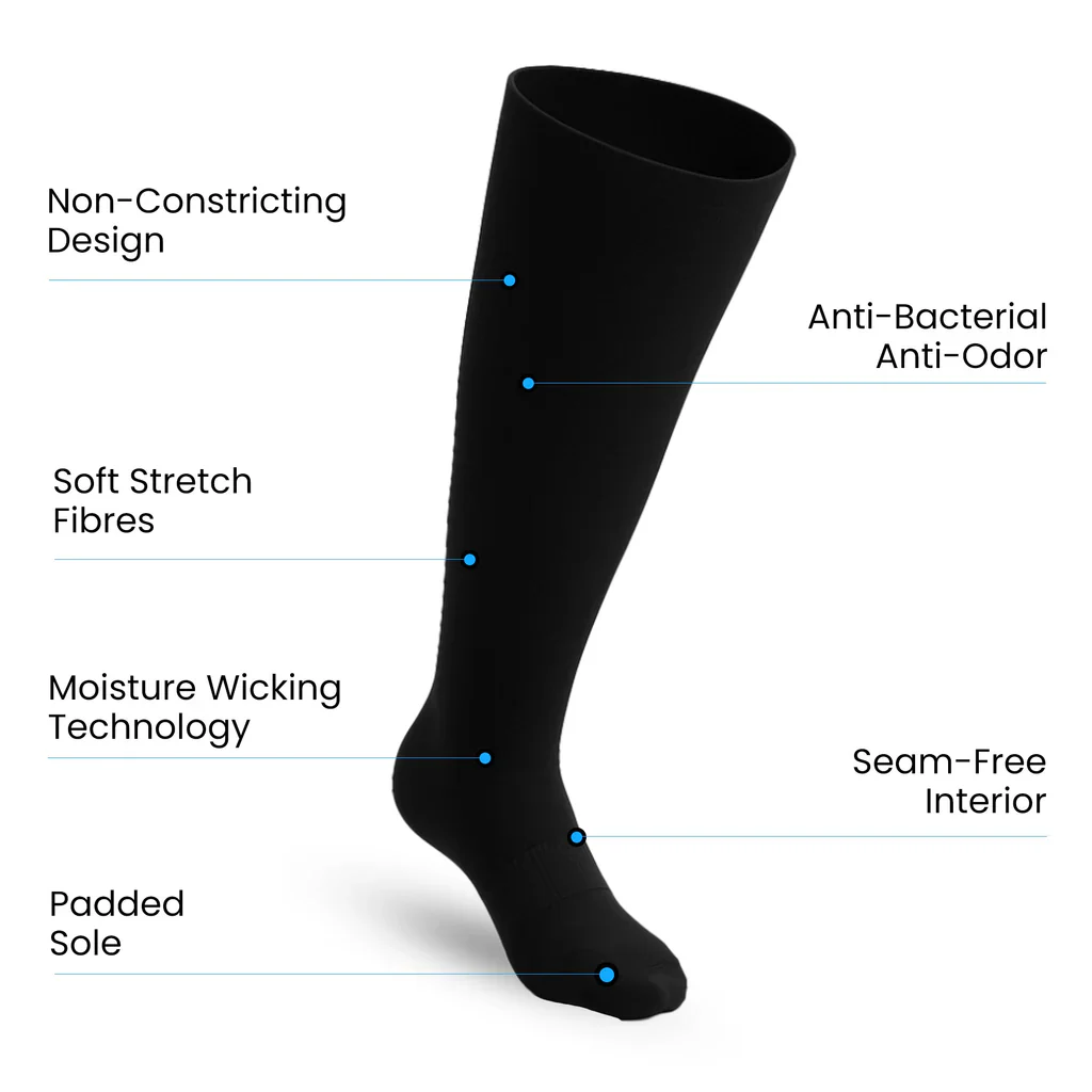 Padded Easy-Stretch Knee High Socks – Black - Image 3