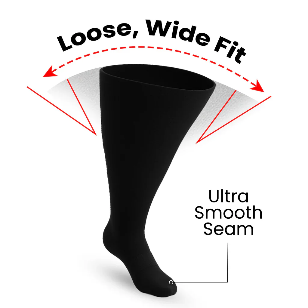 Padded Easy-Stretch Knee High Socks – Black - Image 4