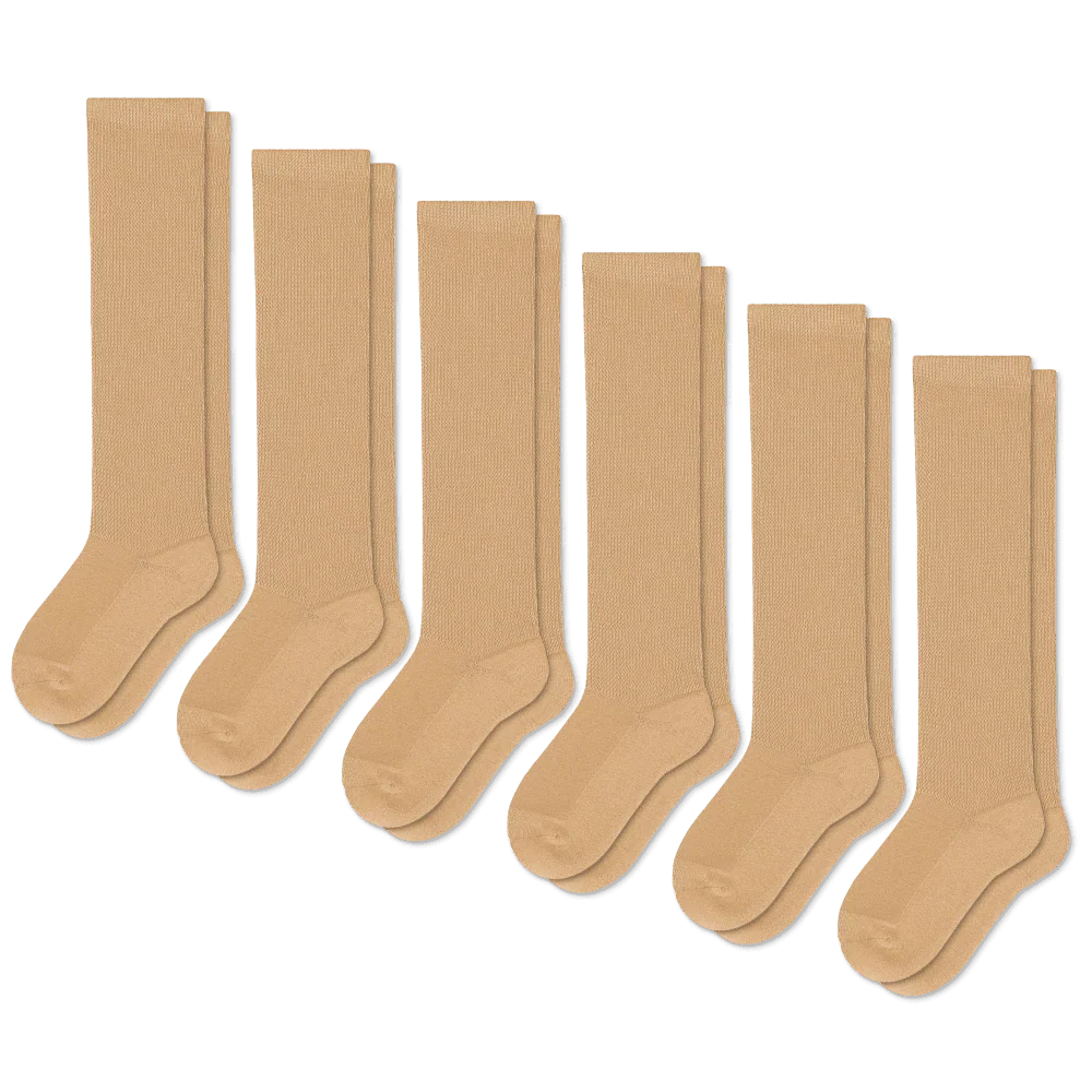 Padded Easy-Stretch Crew Socks – Tan - Image 7