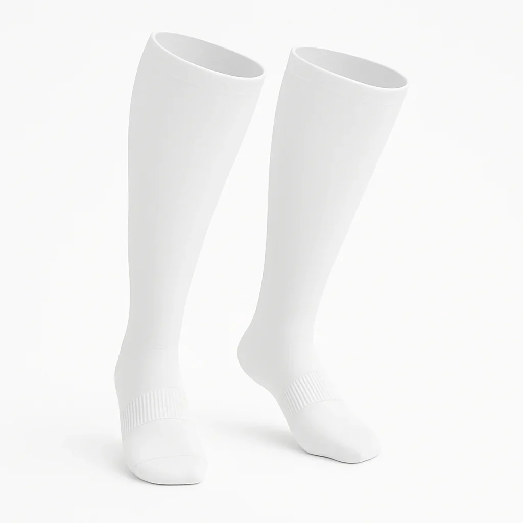 Padded Easy-Stretch Knee High Socks – White - Image 6