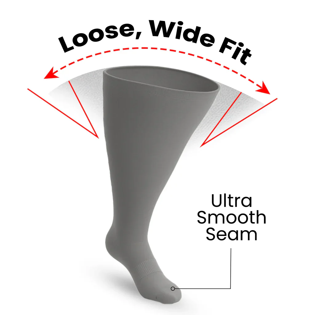 Padded Easy-Stretch Knee High Socks – Gray - Image 4