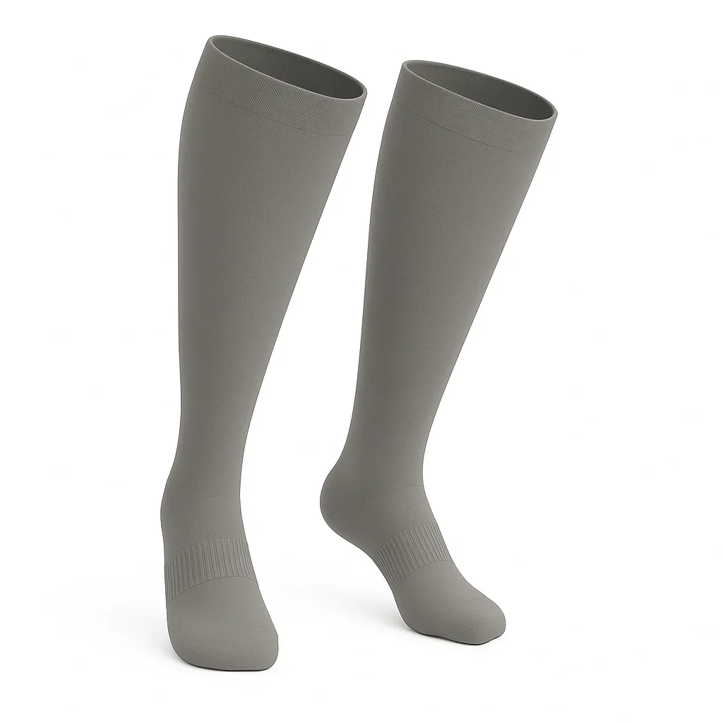 Padded Easy-Stretch Knee High Socks – Gray - Image 6