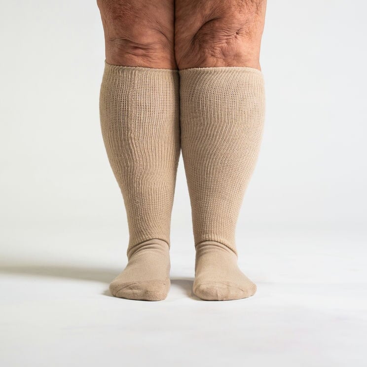 Padded Easy-Stretch Knee High Socks – Tan - Image 3